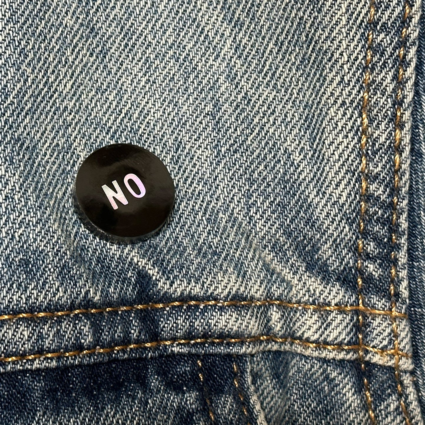 NO Holographic Lapel Pin