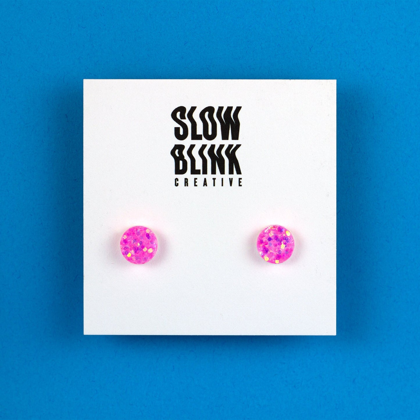 Bubblegum Pink Glitter Stud Earrings