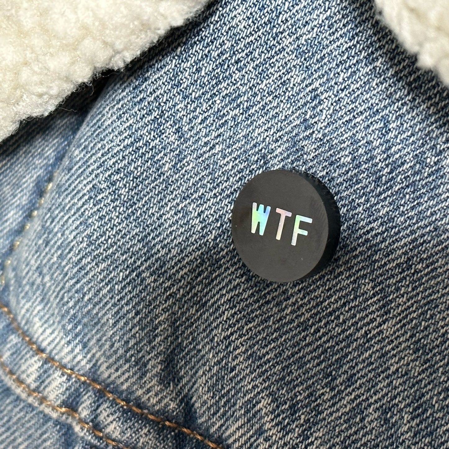 WTF Holographic Lapel Pin (0.75")