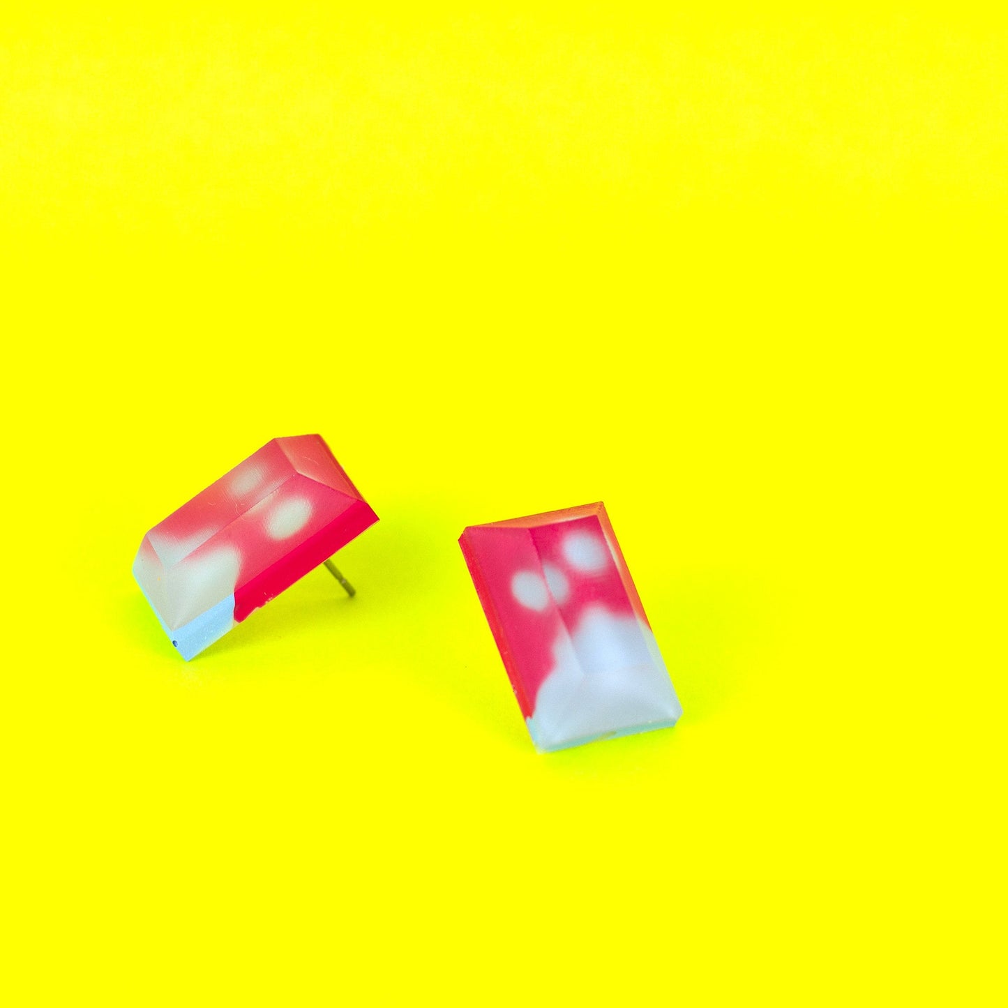 Matte Finish Jewel Studs / Pink + Lilac