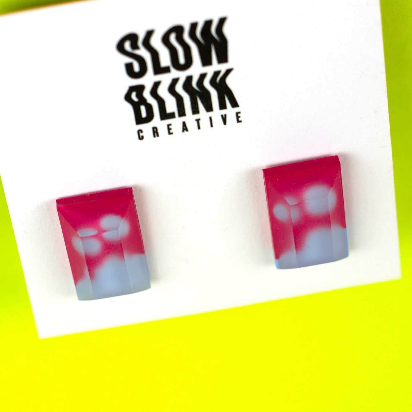 Matte Finish Jewel Studs / Pink + Lilac