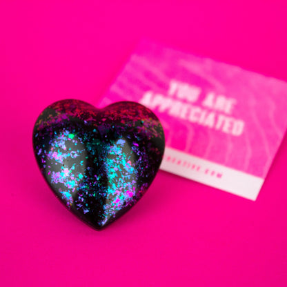 Iridescent Heart Lapel Pin Brooch