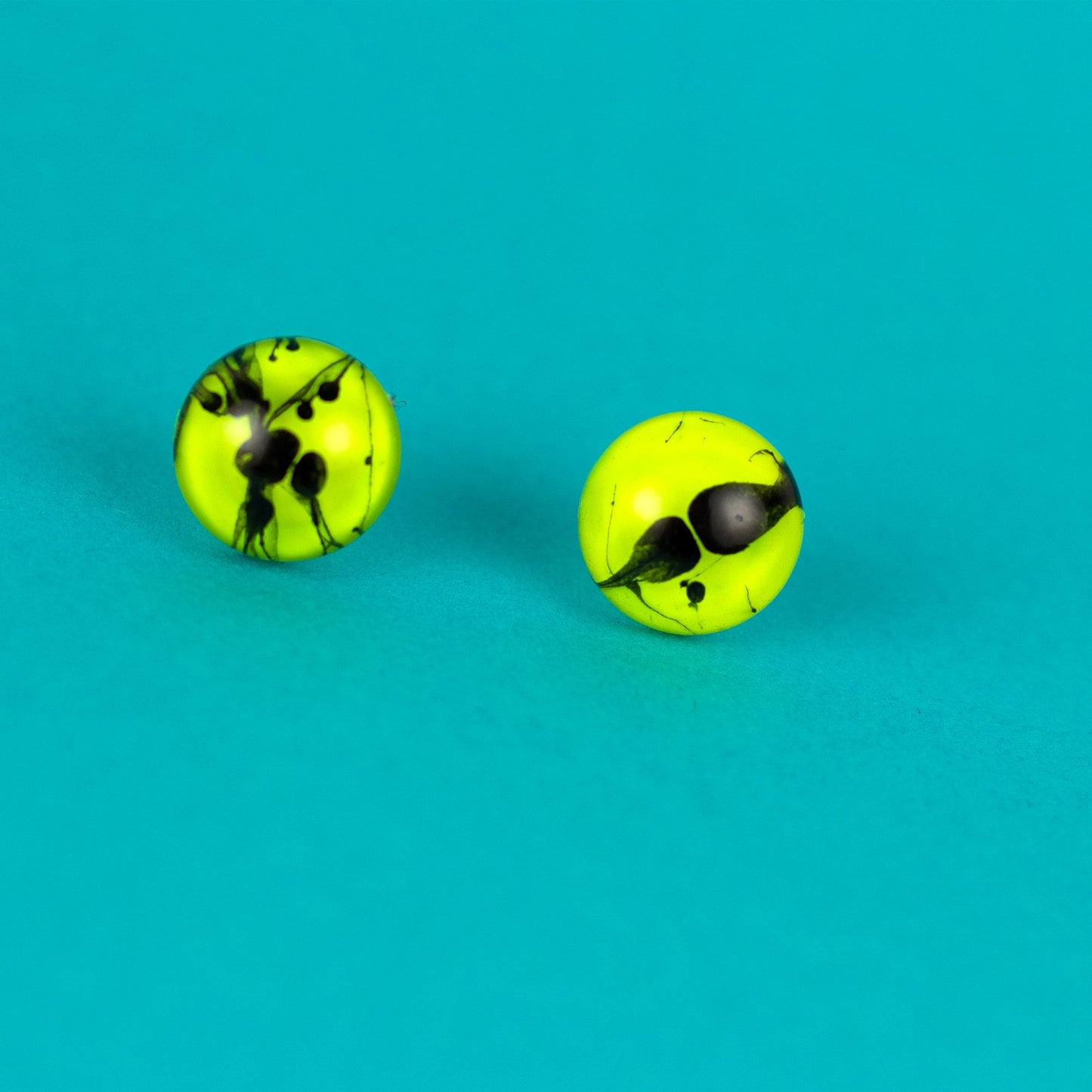 Cyberpunk Earrings / Neon Yellow + Black