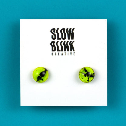 Cyberpunk Earrings / Neon Yellow + Black