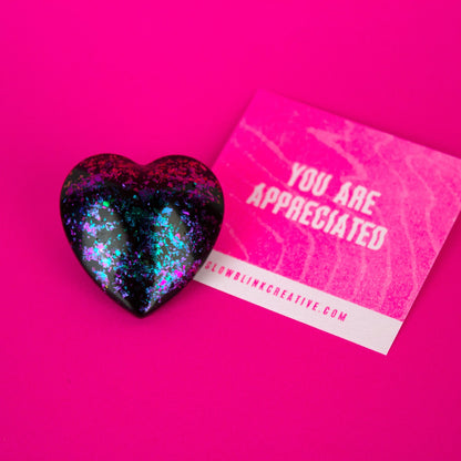 Iridescent Heart Lapel Pin Brooch