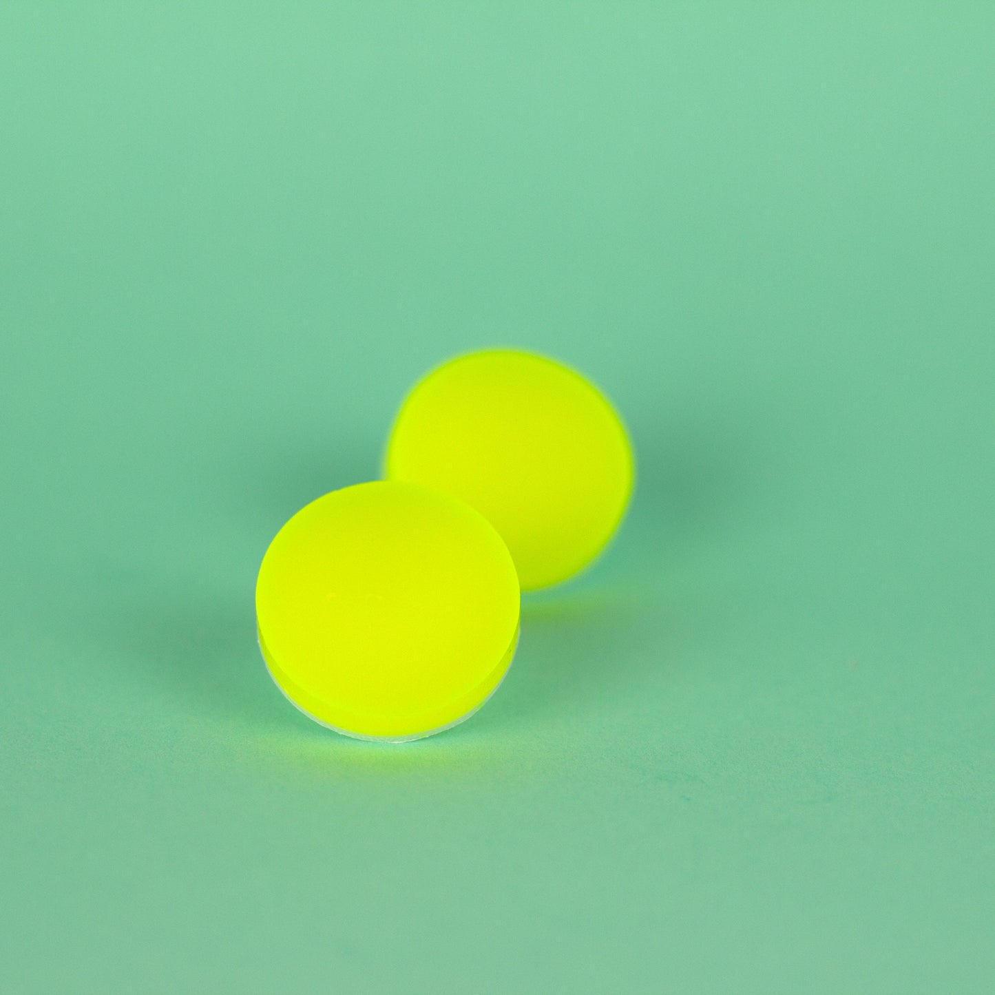 Neon Yellow Cyberpunk Disc Earrings