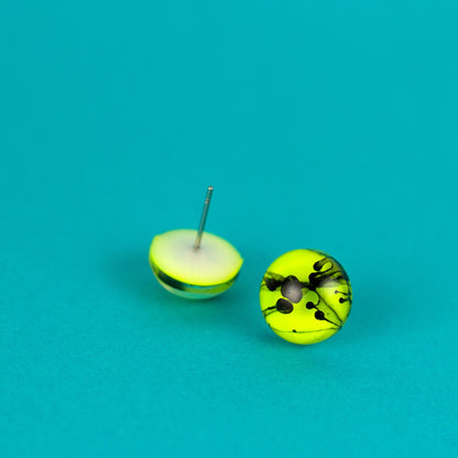 Cyberpunk Earrings / Neon Yellow + Black