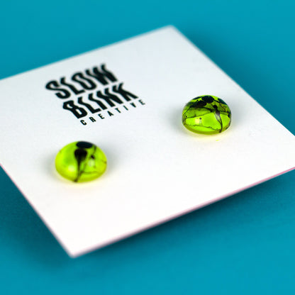 Cyberpunk Earrings / Neon Yellow + Black