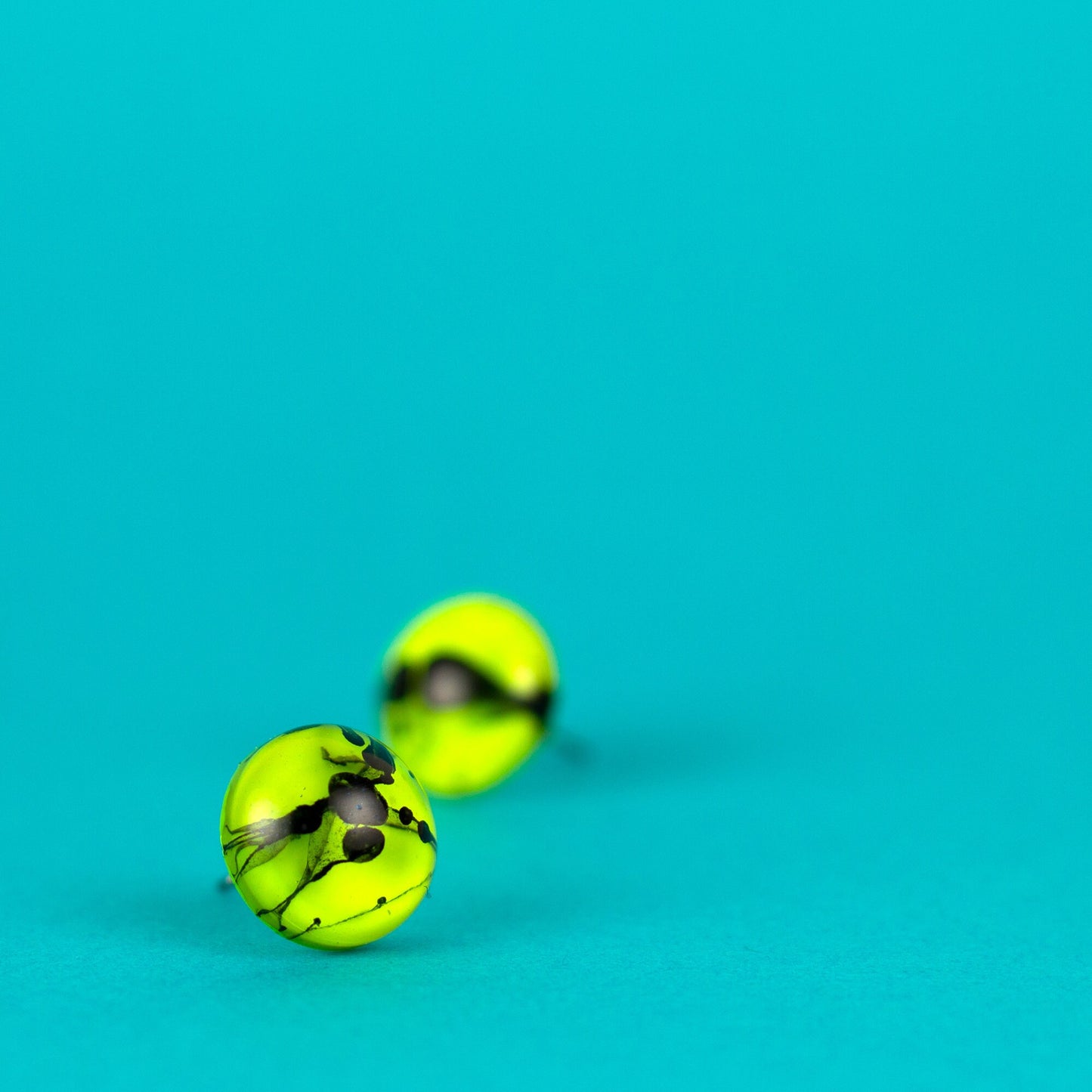 Cyberpunk Earrings / Neon Yellow + Black