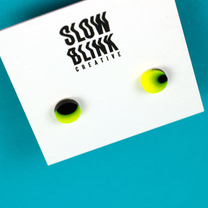 Neon Yellow + Black Cyberpunk Earrings