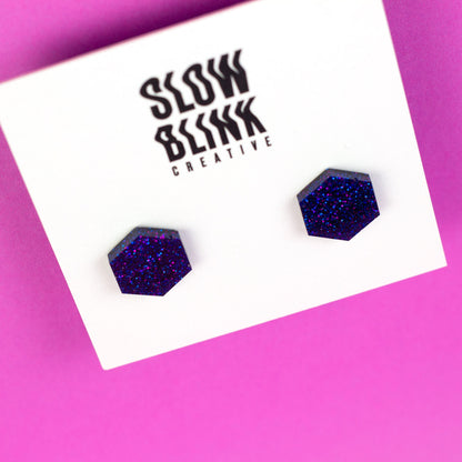 Violet Purple Glitter Kidcore Earrings