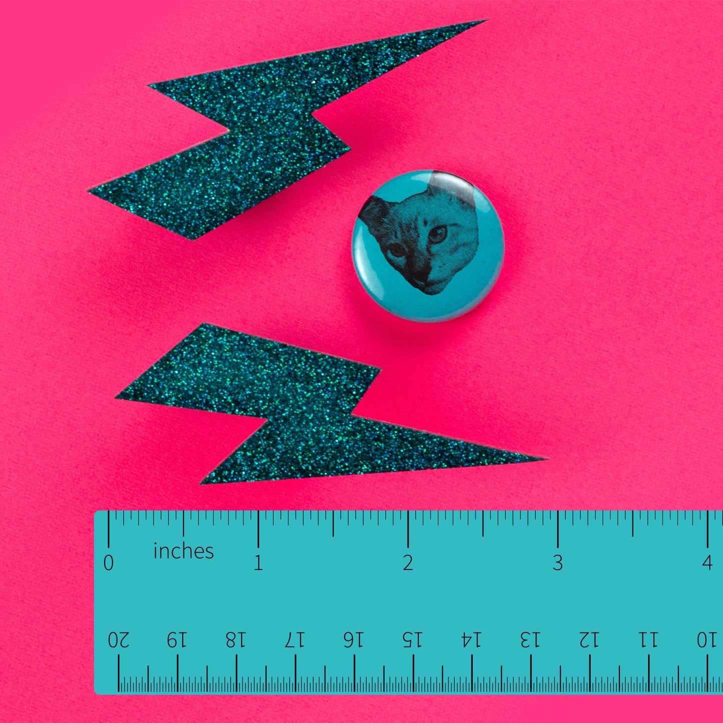 Teal Glitter Large Lightning Bolt Earrings