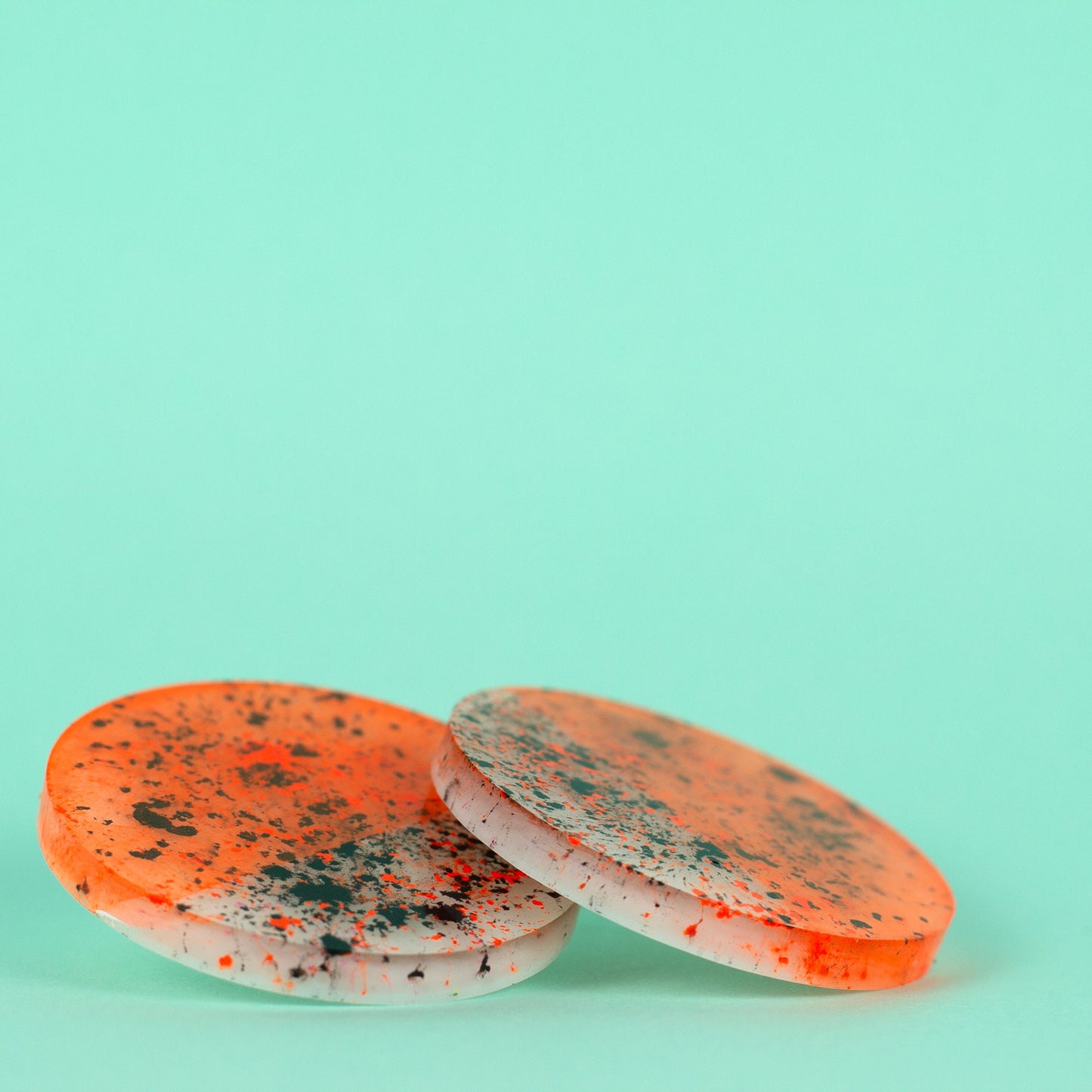 Neon Orange + Black Graffiti 80s Disco Earrings