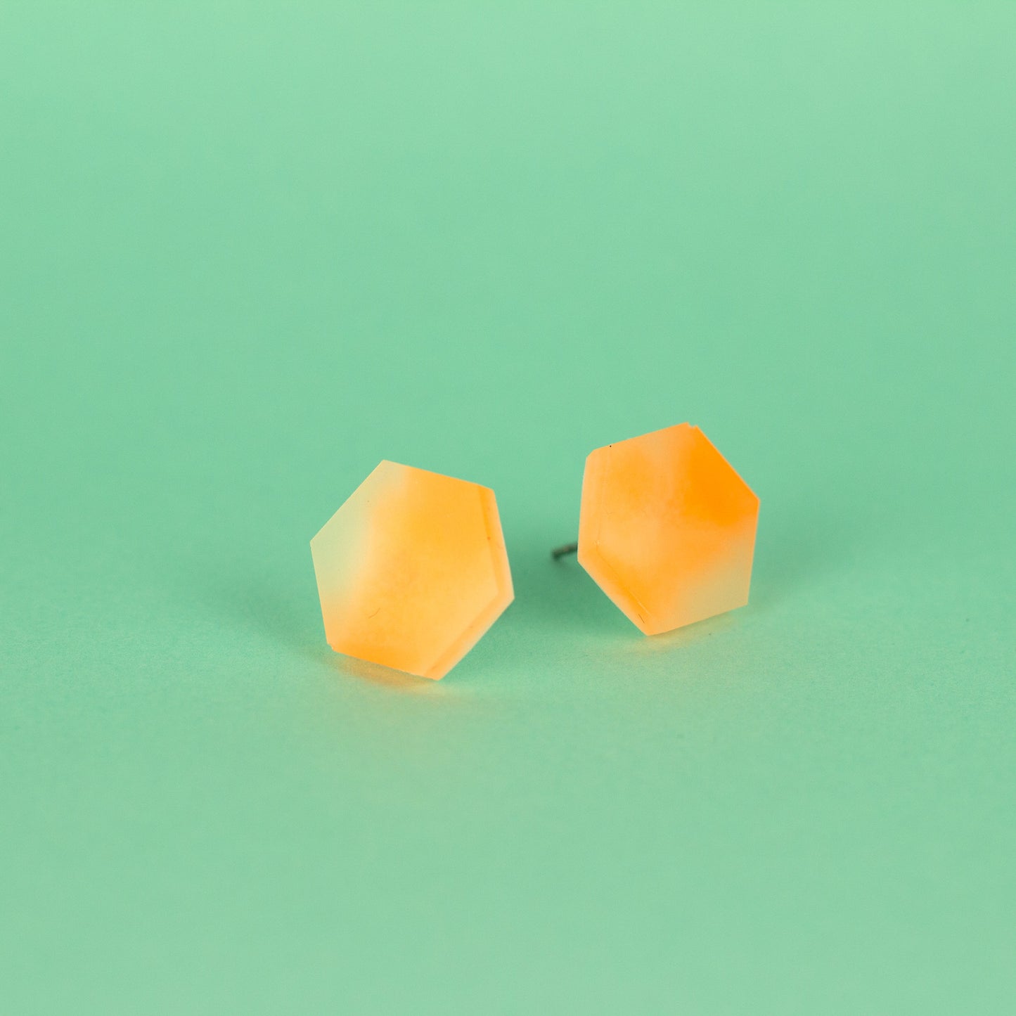 Glow In The Dark Hexagon Earrings (Pink or Orange)