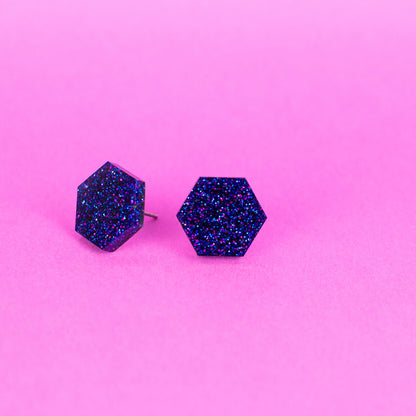 Violet Purple Glitter Kidcore Earrings