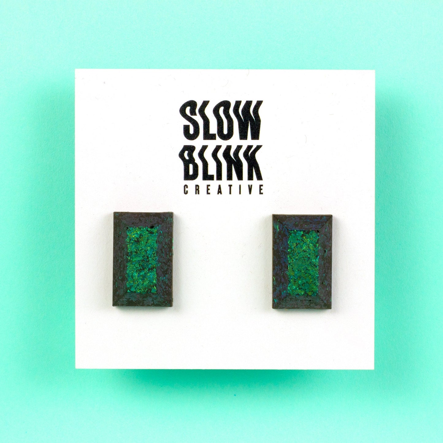 Iridescent Emerald Green Earrings