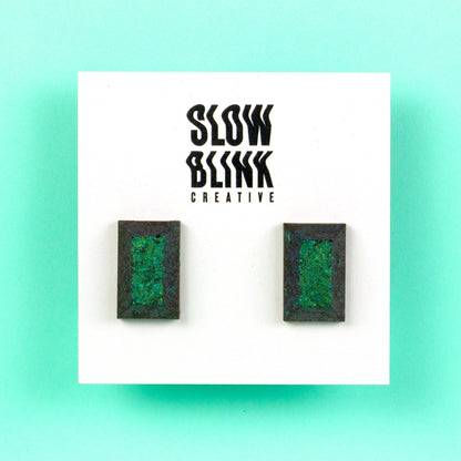 Iridescent Emerald Green Earrings