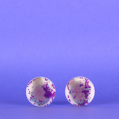 Purple + White Fun Earrings