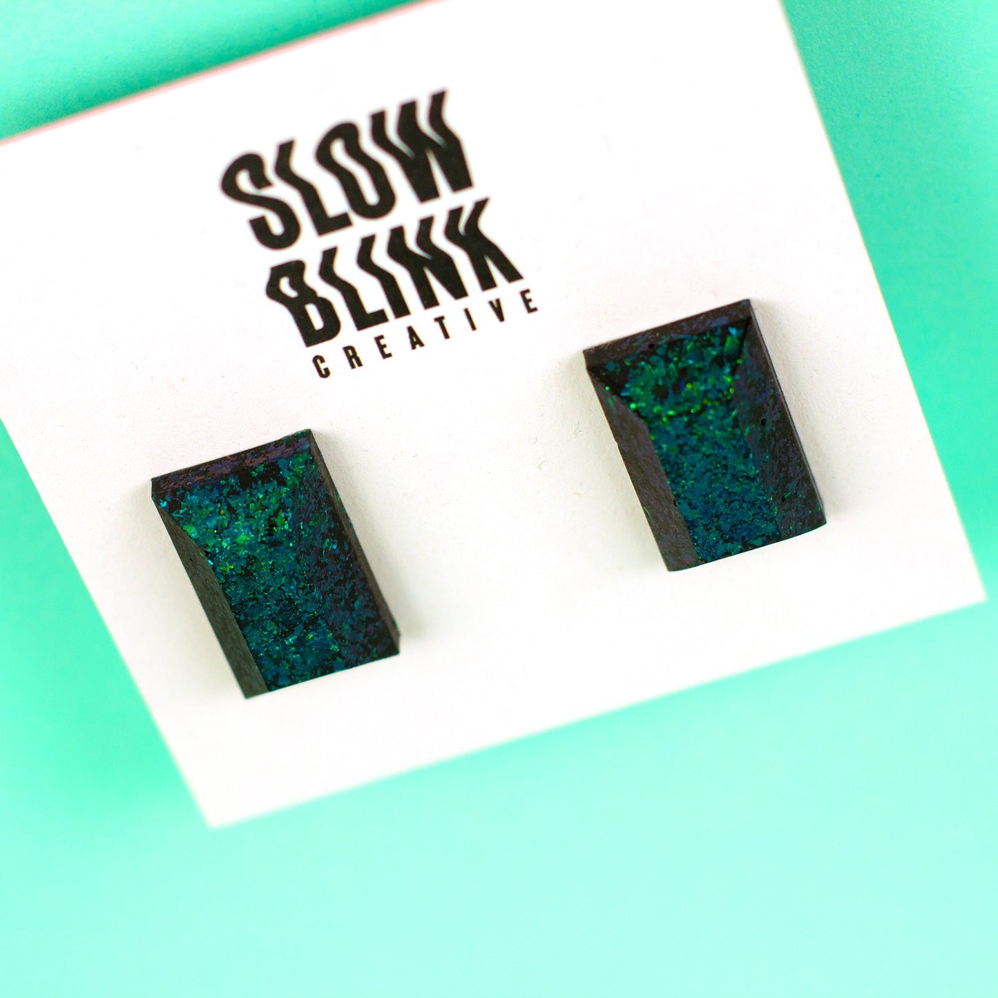 Iridescent Emerald Green Earrings