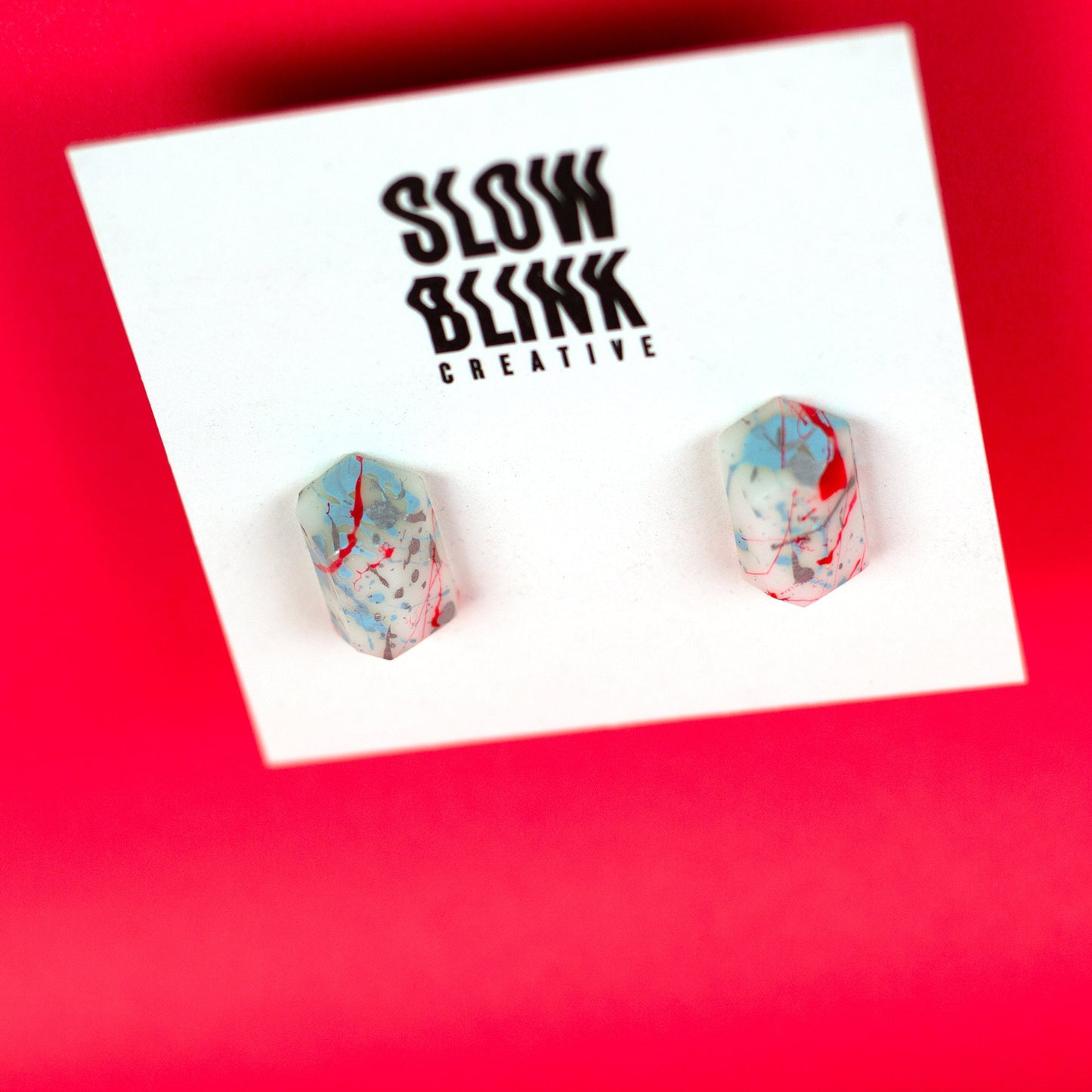 Splatter Stud Earrings With Matte Finish