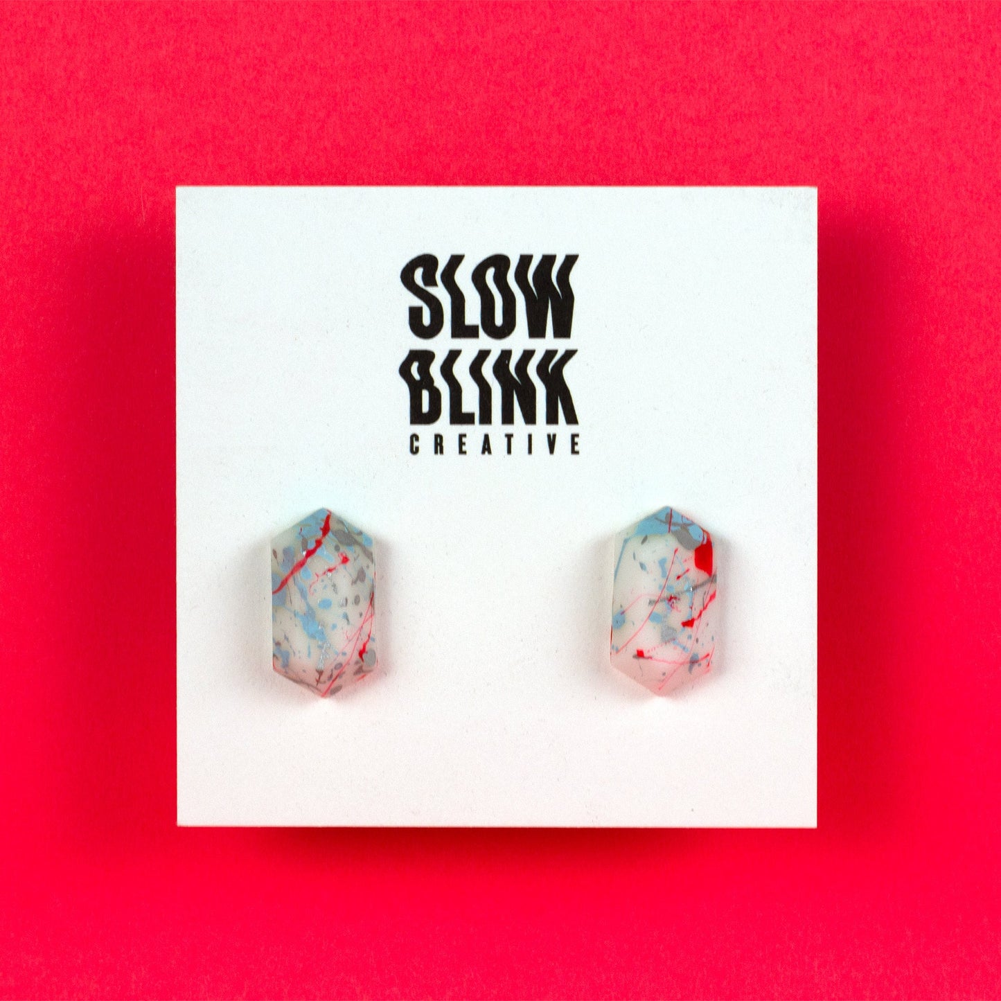 Splatter Stud Earrings With Matte Finish