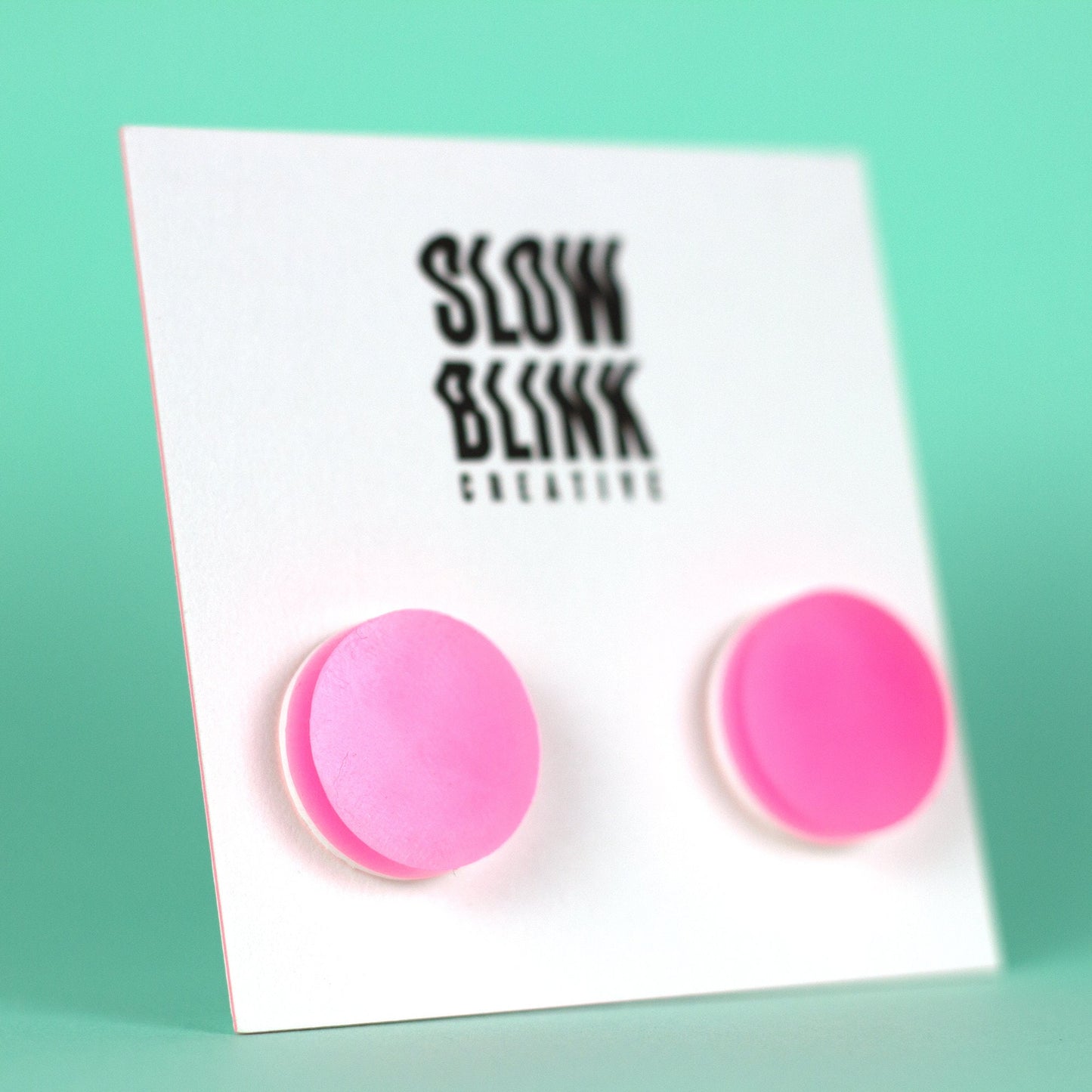 Pink Glow In The Dark Earrings (Glows White)