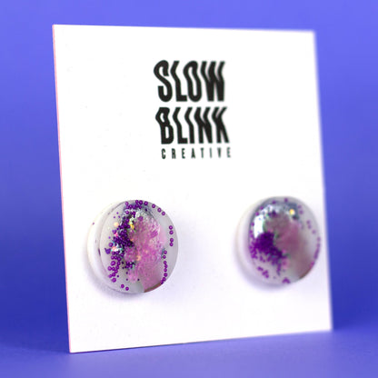 Purple + White Fun Earrings