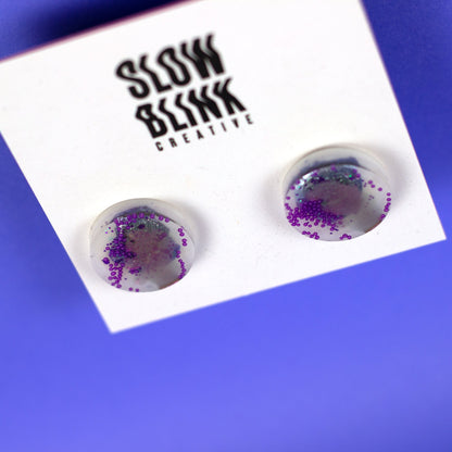 Purple + White Fun Earrings