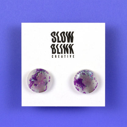 Purple + White Fun Earrings