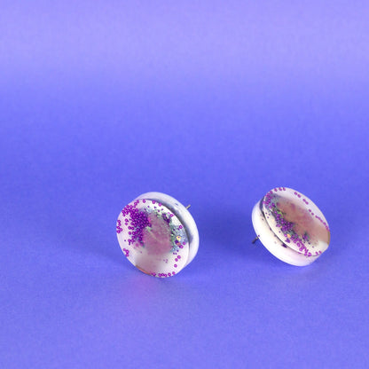 Purple + White Fun Earrings