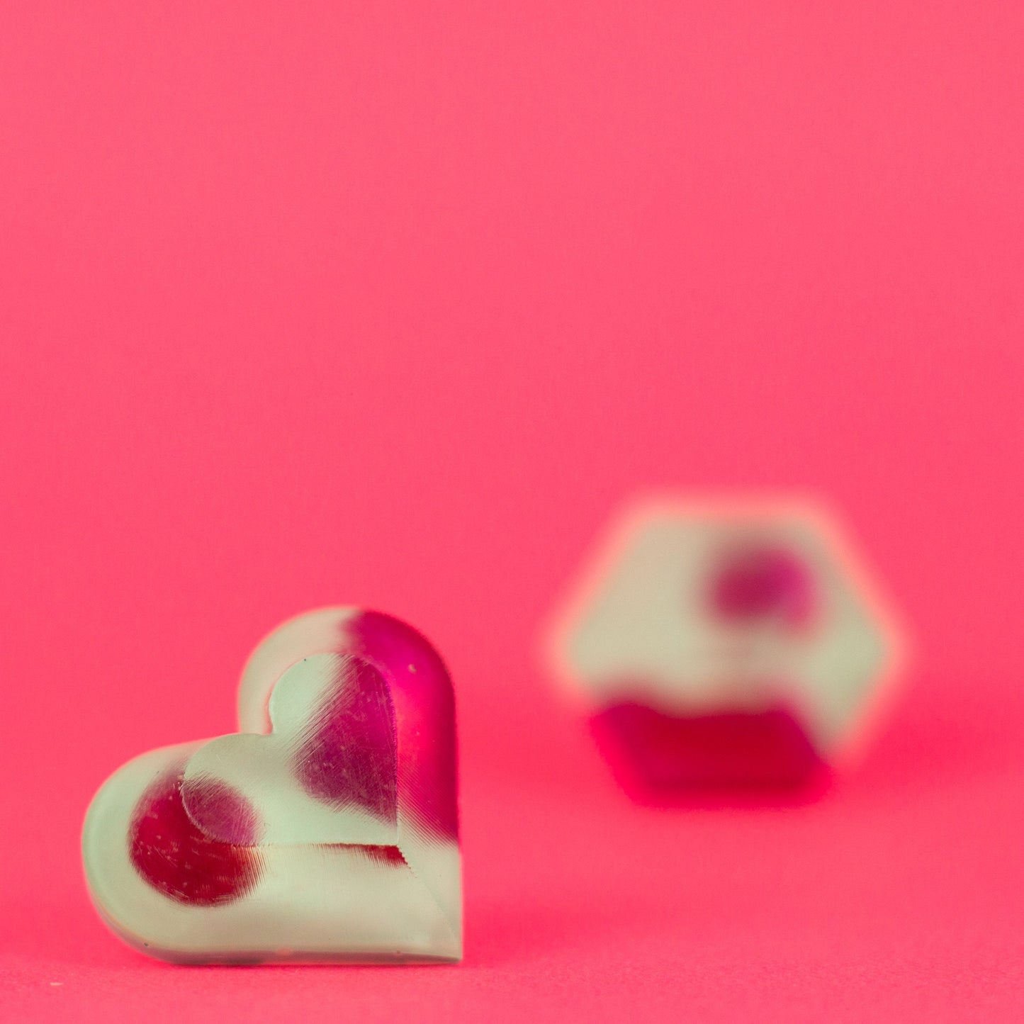 Mismatched Magenta + Mint Matte Finish Earrings