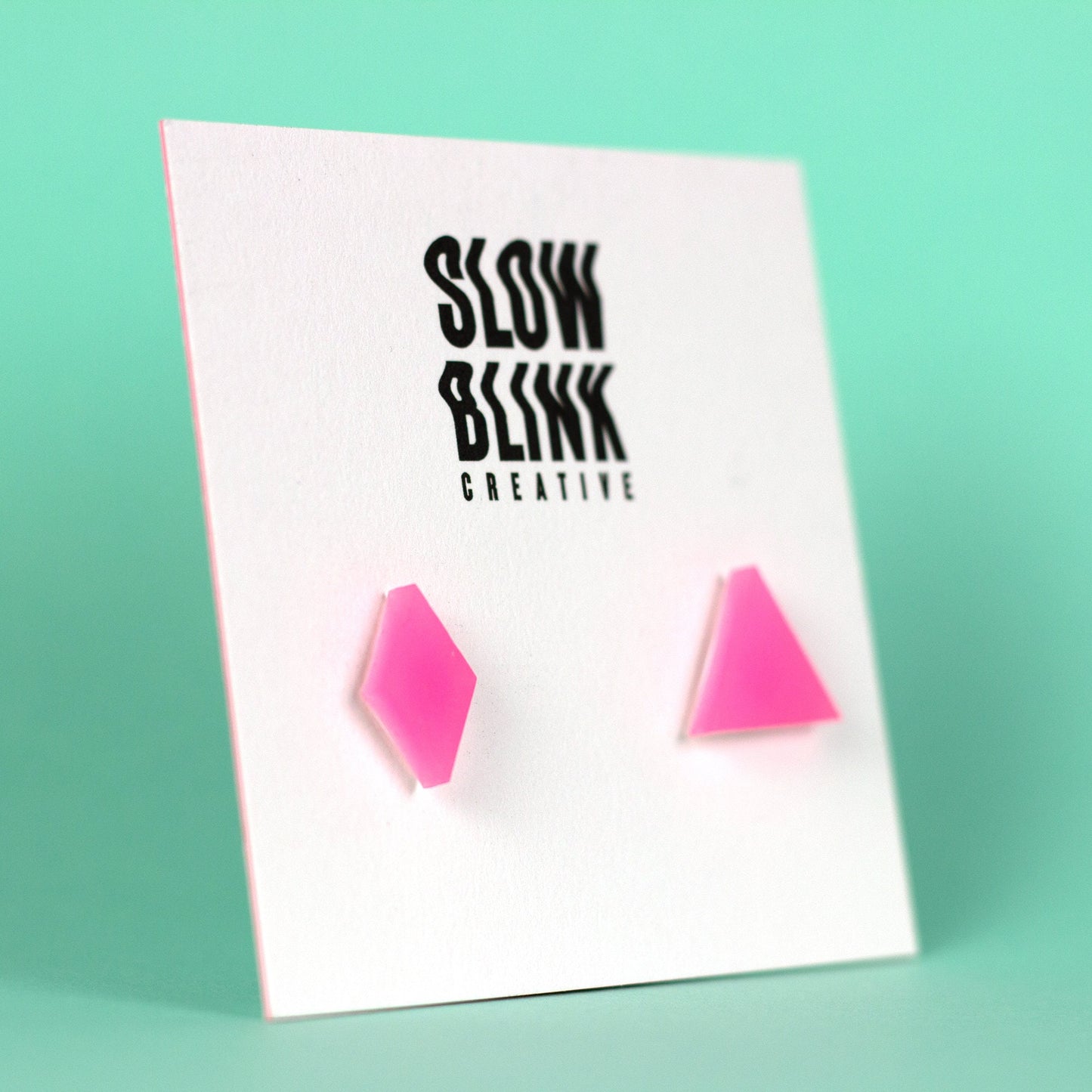 Pink Glow In The Dark Mismatched Earrings (Glows White)