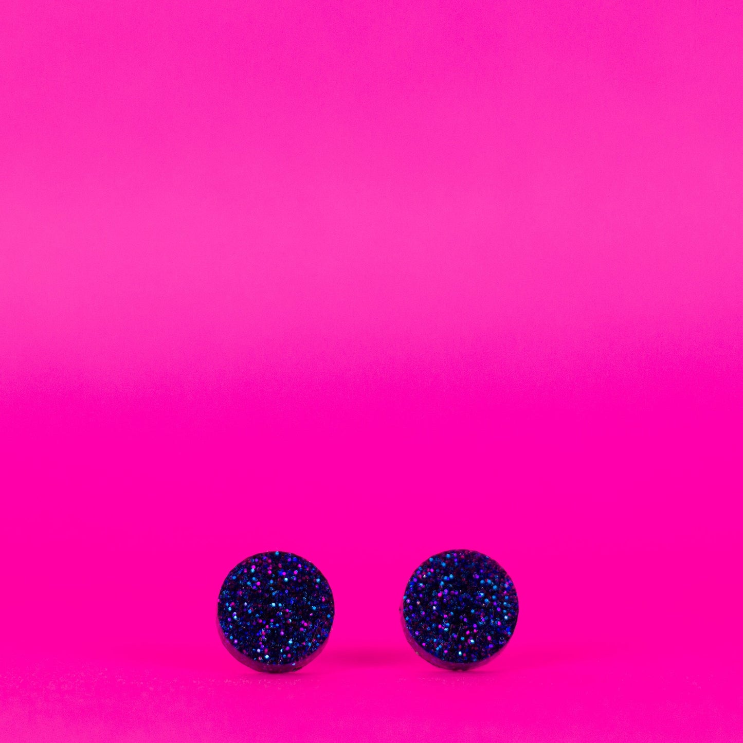 Small Violet Purple Holographic Glitter Earrings