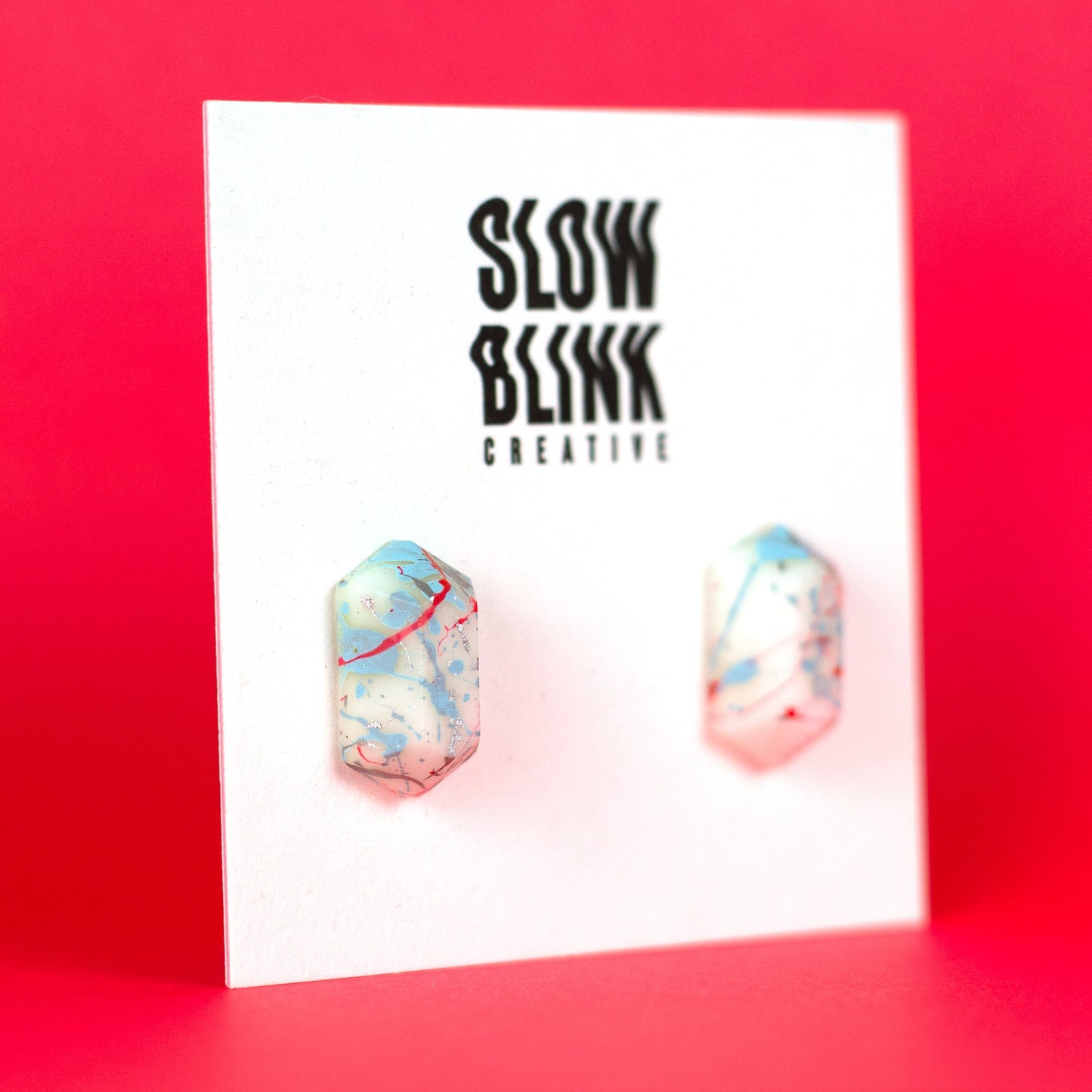 Splatter Stud Earrings With Matte Finish