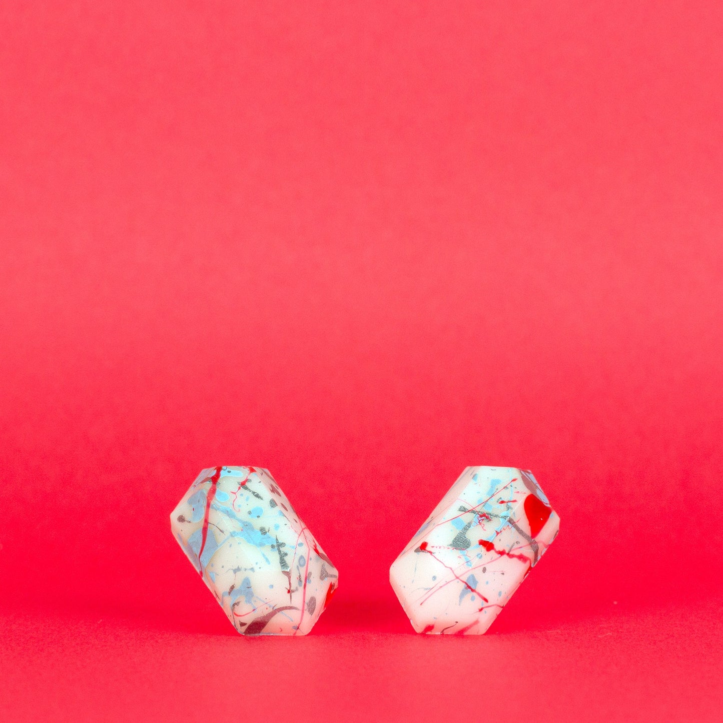 Splatter Stud Earrings With Matte Finish