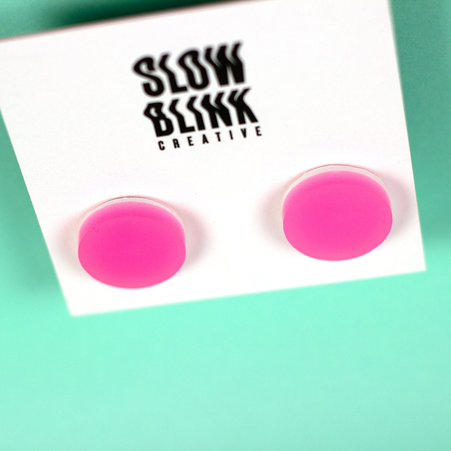 Pink Glow In The Dark Earrings (Glows White)