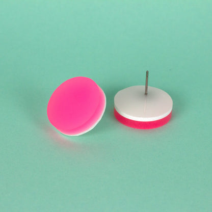 Pink Glow In The Dark Earrings (Glows White)