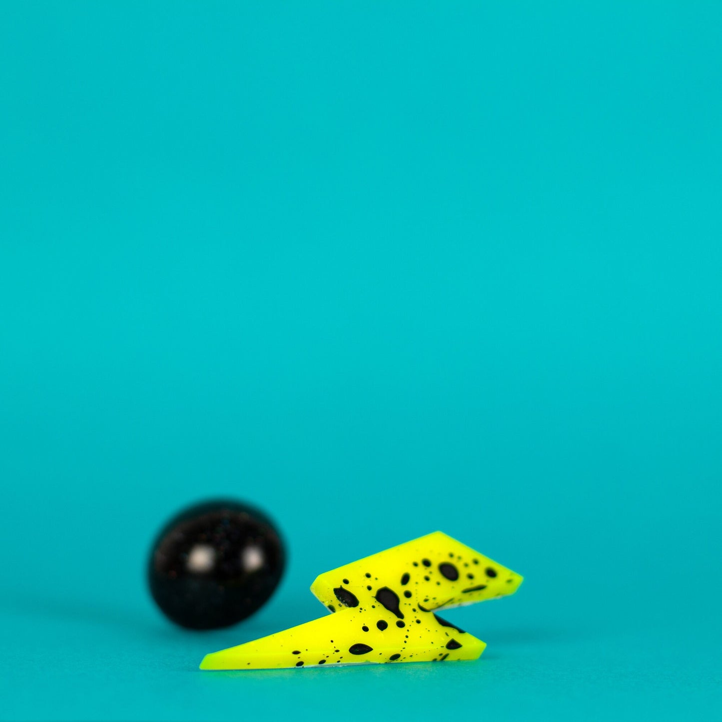 Mismatched Neon Yellow + Black Lightning Bolt Earrings