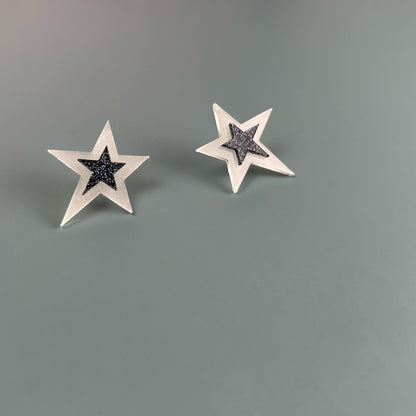 Glow In The Dark Two Tone Star Earrings