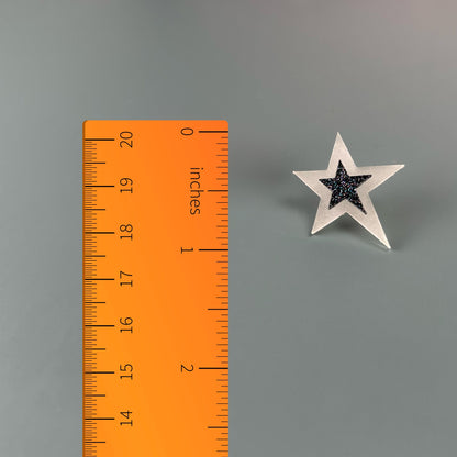 Glow In The Dark Two Tone Star Earrings