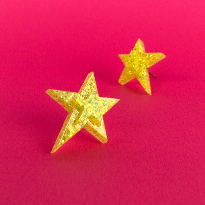 Glitter Star Earrings