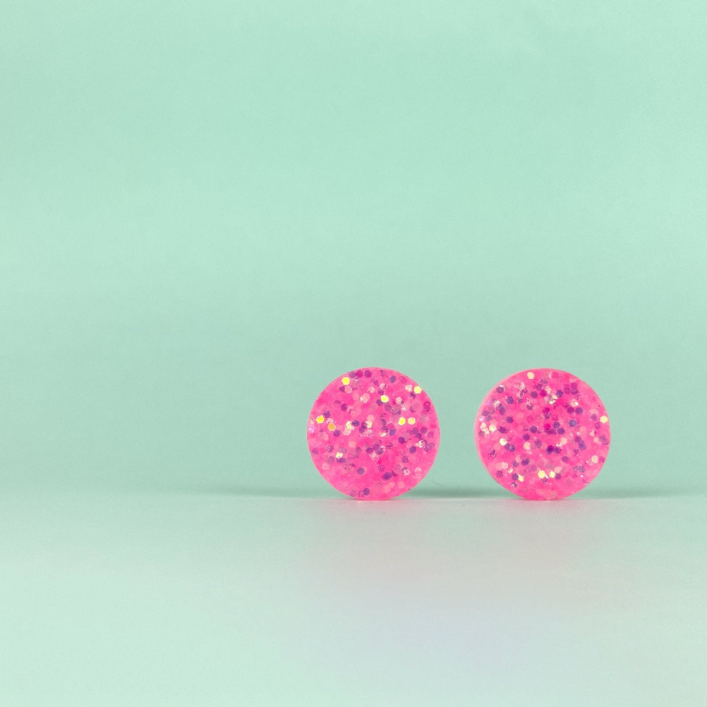 Pink Glitter Earrings