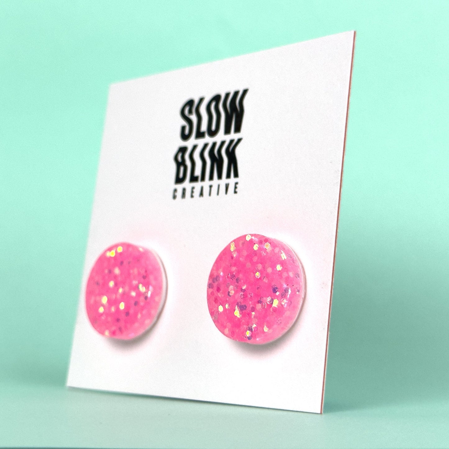 Pink Glitter Earrings