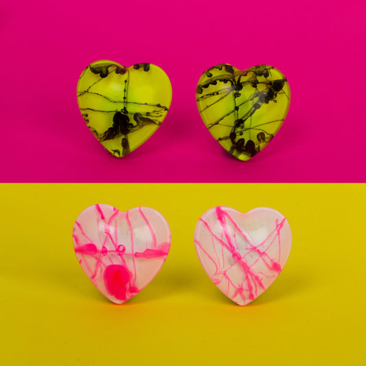 Heart Splatter Earrings