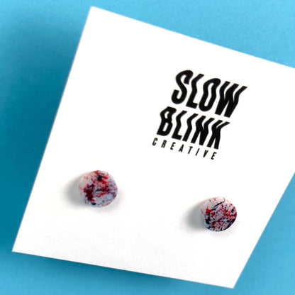 Red Blue + Navy Small Stud Earrings